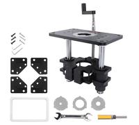 Kit de de elevación de enrutador, base de elevación manual premium con manivela de ajuste fino para taller de carpintería, aleación de aluminio, acero inoxidable, 3 anillos de (Abrazadera de 69 mm)