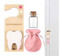 Kit De De Los Dientes - De Recuerdo De Franela De Madera De 9,8 Pulgadas | Versátil De Tooth De Con Ranura Para Dinero | Mantiene Los Dientes Perdidos Y Pequeños Tesoros Alm