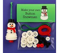 Kit de de muñeco de nieve con botones, kit de manualidades para hacer tu propio muñeco de nieve, Papá Noel, ángel, árbol de Navidad, manualidades colgantes para actividades familiares, 7,6 x 5