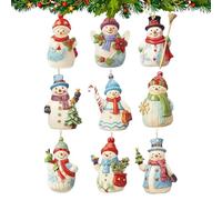 Kit de de muñeco de nieve de madera, decoración colgante de muñeco de nieve de invierno, decoración de árbol de granja con cordón para Feliz Navidad