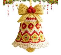 Kit de de Navidad de ganchillo, kit de punto con colgante de campana de Navidad, suministros de manualidades hechos a mano para vinculación familiar, práctica de atención plena, decoradores