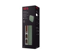 Kit de decoración AEG AKITW1 compatible con purificadores de aire AX51 y AX71, frontal textil reciclado de primera calidad, mango de piel sintética vegana, patas de madera de roble, verde/marrón