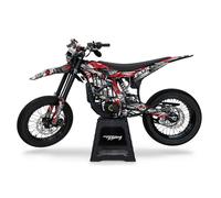 Kit de decoración compatible con Sur-Ron Ultra Bee a partir de 2023, juego de diseño premium autoadhesivo resistente a la intemperie para motocicleta eléctrica calavera roja MRX002 (superficie