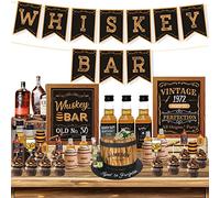Kit de decoración de barra de whisky, letrero de barra de whisky envejecido a la perfección, decoración de pastel para hombres, decoraciones de cumpleaños 30, 40, 50, suministros de fiesta de edad a