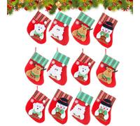 Kit de decoración de calcetines de Navidad, kit de adornos de medias para Navidad, 12 medias decorativas de Navidad, decoraciones colgantes para árbol de Navidad, escaleras, chimenea
