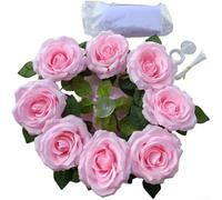 Kit de decoración de coche de rosa artificial con flores de seda realistas y lazos de satén para novia, novio, vehículo, visualización delantera o trasera, varios colores disponibles juego completo
