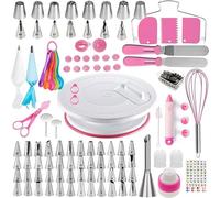 Kit de decoración de pasteles, 137 piezas de suministros de decoración de pasteles con tocadiscos para decorar, bolsa pastelera, puntas de tuberías, herramientas para hornear, suministros para hornear