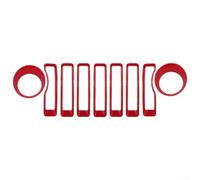 Kit de decoración de rejilla de bisel de faros delanteros para Wrangler Jl Jt 2018-2022, cubierta de malla ABS negra y roja, accesorios de estilo de extremo frontal del coche, juego de nueve piezas