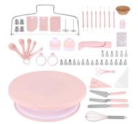 Kit de decoración de tartas, 207 piezas de glaseado para decoración de pasteles, herramientas de decoración de pasteles con tocadiscos giratorios, bolsas de tuberías y boquillas, forros para cupcakes