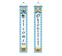 Kit de decoración del Oktoberfest, banderas bávaras, cartel del Oktoberfest, mantel alemán blanco bávaro, bandera B