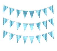 Kit de decoración del Oktoberfest, banderas bávaras, cartel del Oktoberfest, mantel bávaro y bandera blanca a cuadros alemanes B