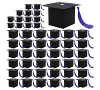 Kit de decoraciones de sombrero de graduación - contenedores de dulces, accesorios para fiestas | 50 piezas, elegantes centros de mesa para celebraciones, recuerdos personalizados y decoración de búfa