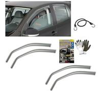 Kit de deflectores para coche delantero y trasero = 4 unidades compatibles con Renault Megane SW 5P 16 en adelante 16.063 Juego antiviento lluvia y viento para ventana de cristal izquierdo y derecho