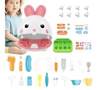Kit de dentista para niños, juego de dentista para niños,Lindo conejito juego de simulación conjunto de dientes | Kit creativo de dentista para niños, escolar de educación clásica para jardín de infan