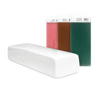 Kit de Depilación 100 Bandas Depilatorias + 3 Cartuchos de Cera Roll On (Rosa, Chocolate y Aloe Vera)