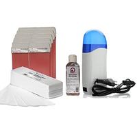 Kit de depilación con calentador de cartuchos de cera de depilación + 10 cartuchos de cera color ROSA + 250 bandas de depilación + 1 aceite post- depilación 100 ml - oferta de descubrimiento