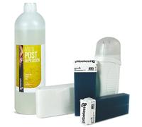 Kit de Depilación Roll On Calentador + 2 Cartuchos de Cera Roll On (Azuleno) + 100 Bandas Depilatorias + Aceite Post Depilatorio