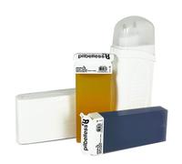 Kit de Depilación Roll On Calentador + 2 Cartuchos de Cera Roll On (Azuleno y miel) + 100 Bandas Depilatorias