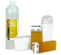 Kit de Depilación Roll On Calentador + 2 Cartuchos de Cera Roll On (Miel) + 100 Bandas Depilatorias + Aceite Post Depilatorio