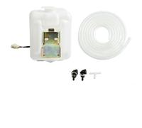 Kit de depósito de líquido para limpiaparabrisas, color blanco, incluye manguera de bomba de 12 V y dos chorros de boquilla para sistema de limpieza de ventanas de coche