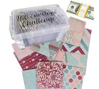 Kit de desafío de 100 sobres: ahorre dinero desafío 100 días, el manual de planificación presupuestaria ayuda a los niños a aprender a ahorrar y la de almacenamiento es para coche, cumpleaños y