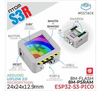 Kit de Desarrollo Oficial M5Stack ATOMS3R con Pantalla IPS de 0.85 Pulgadas, Antena 3D, Aplicaciones IoT, ESP32-S3-PICO-1-N8R8 (8MB PSRAM)