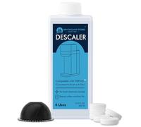 Kit de descalcificación compatible con Nespresso Vertuo, juego de descalcificación de cafetera sin olor, solución de descalcificación líquida para Nespresso, incluye cápsula reutilizable y 12 tabletas