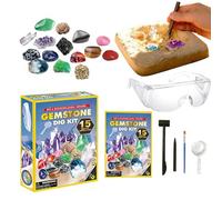 Kit de Descubrimiento de Gemas - Actividad Científica con Lupa | Excava 15 Gemas Juguete De Excavación para Niños - para Niños Niñas De 8 A 12 Años Alumnos Estudiantes Infantil Aula Casa Fiesta