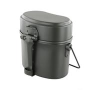 Kit de desorden de camping, utensilios de cocina portátiles para senderismo, kit de desorden del ejército, lonchera de aluminio multifuncional, juego de tres piezas para cocinar al aire libre