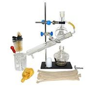 Kit de destilación de aceite esencial de laboratorio, purificador de agua y destilador de cristalería, 100 ml, destilador de alcohol para el hogar, equipo de experimentación con tubo de condensador