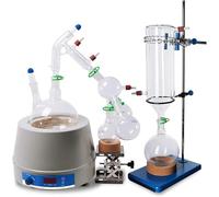 Kit de destilación para extracción de aceites esenciales, configuración de laboratorio de 2 litros con manto calefactor, agitador y trampa fría