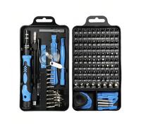 Kit de destornillador microdinamométrico 138 en 1: eje flexible magnético, morado(Blue)