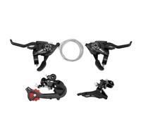 Kit de desviador de bicicleta - Unidad de cambio manual de metal delantero y trasero, controlador triple de siete velocidades, pieza de hardware de pedal, herramienta mecánica para calibración de