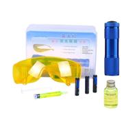Kit de detector de fugas de CA, detector de fugas de tinte UV de aire acondicionado,detector de linternas de CA UV LED con vasos protectores, herramienta de reparación de aire acondicionado automático