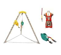 Kit de detención de caídas resistente, trípode de rescate de emergencia para espacios reducidos, capacidad de carga de 2600 libras, ideal para pozos, acantilados, tuberías subterráneas y túneles
