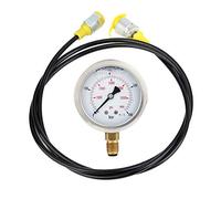 Kit de Dial Manómetro Medidor de Presión Hidráulico M16 x 2 BSP1/4 + 0~400 BAR/6000 PSI Acoplamiento de Punta de Prueba de Manguera de 1,5 m