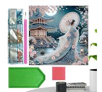 Kit de diamantes de imitación, con pincel para decoración estética, pintura de joyas, kit creativo de bricolaje, para adultos, salón, oficina, cumpleaños, , relajación antiestrés