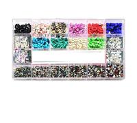 Kit de diamantes de imitación para decoración de uñas con diamantes brillantes, juego de decoraciones de cristal, 1 Uds, caja de rejillas, 21 formas de 2500 Uds.-2000 Uds, mezcla de colore
