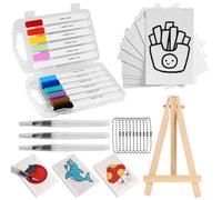 Kit de Dibujo de Textura de Espuma 3D,DIY Foam Texture Blank Painting Paper Set,Dibujo Mágico Lienzo Esponja,12 Rotuladores De Colores 3 Rotuladores De Agua,para Niños Adultos DIY Kit de Dibujo