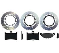Kit de discos de freno delanteros y traseros con pastillas compatibles con Yamaha T-Max TMAX 500 2008 2009 2010 2011