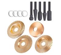 Kit de discos de tallado de madera para amoladoras angulares, ruedas abrasivas de acero al carbono para moldear, moler, bordear y acabar, incluye 5 almohadillas de pulido