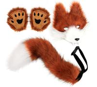 Kit de disfraz de lobo, accesorios de lobo sintético de Halloween, ropa de de animales para cosplay, carnaval, Halloween, Navidad, actuaciones, juego de rol, mascarada