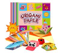Kit de Diversión con Origami - 54 Hojas Vibrantes + Libro Guía , Magia DIY desde Principiante Profesional, Regalo -Artesanía STEM para Niños 3+, Proyectos en y Casa, Relleno Navideño/Halloween