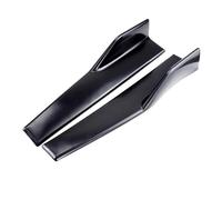 Kit De Divisores Faldones Laterales Universales 45cm Modificados Cuerpo Ancho para Coche Parachoques Alas Antiarañazos Falda Lateral Automotriz(Shiny Black)