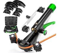 Kit de doblador manual de tubos, doblador de tubos de cobre con trinquete con 7 troqueles para tubos de 6 mm a 22 mm de diámetro, herramienta de doblado hidráulico de 90°