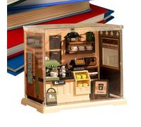 Kit de dormitorio en miniatura - Tiny House Building Toy Set | Juego de construcción de cocina de café en miniatura realista, juguete modelo de montaje hecho a mano para adolescentes adultos