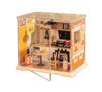 Kit de dormitorio en miniatura - Tiny House Building Toy Set | Juego de construcción de cocina de café en miniatura realista, juguete modelo de montaje hecho a mano para adolescentes adultos