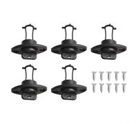 Kit de drenaje de barco con tornillos, tapón marino de polipropileno para canoa, kayak, bote, popa, pozo de hielo, color negro