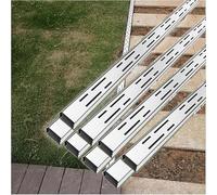 Kit de drenaje de canal de entrada con rejillas de acero inoxidable, desagües de piso de zanja para hormigón, sistema de drenaje de patio al aire libre, patio, piscina, terraza, patio