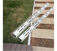 Kit de drenaje de canal de entrada con rejillas de acero inoxidable, desagües de piso de zanja para hormigón, sistema de drenaje de patio al aire libre, patio, piscina, terraza, patio